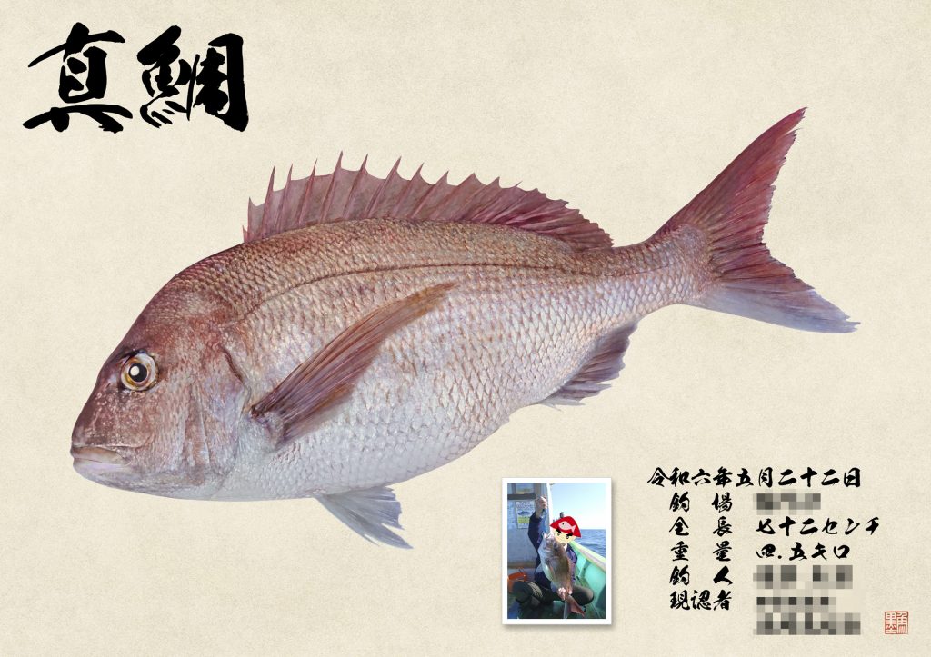 真鯛（カラー魚拓）