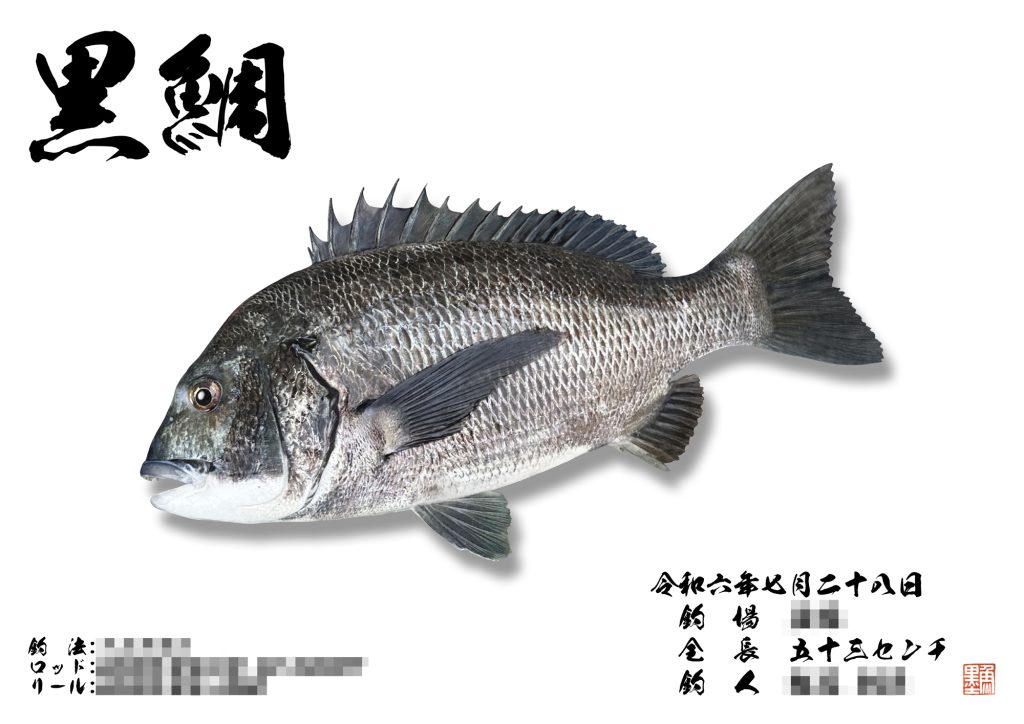 黒鯛（リアル魚拓）