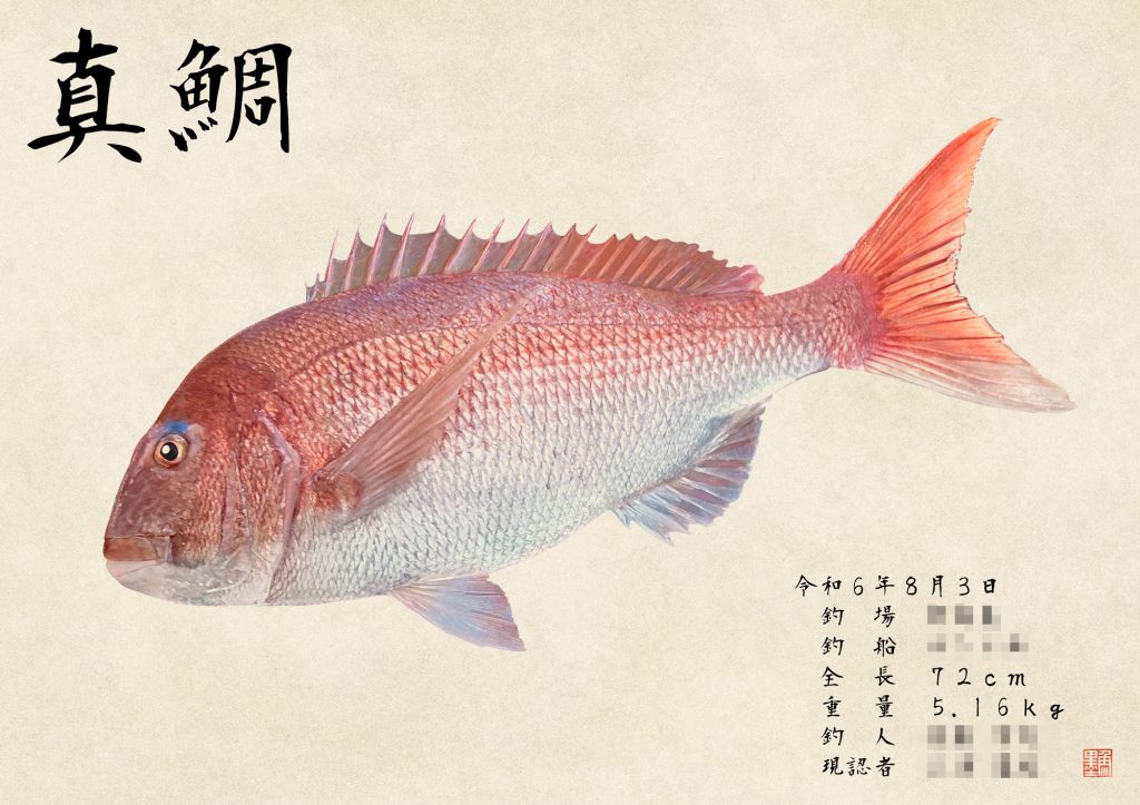 真鯛（カラー魚拓）